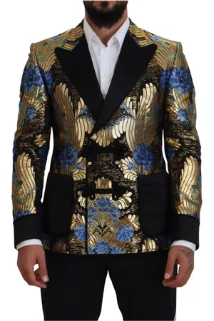 Dolce & Gabbana Jakke, Herre, Flerfarvet, S, Uld, Blomstret Brokade Dobbelt Brystet Blazer