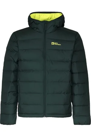 Jack Wolfskin Jakke, Herre, Sort, M, Nylon, Grøn Nylon Hættetrøje med Lynlås