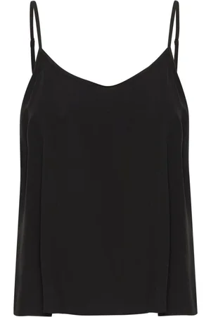Karen by Simonsen Top, Dame, Sort, XS, Uld, Justerbar Strop Slip Top Meteorit Bluse