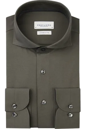 Profuomo Skjorte, Herre, Grøn, 4XL, X-Cutaway Skjorte Mørkegrøn