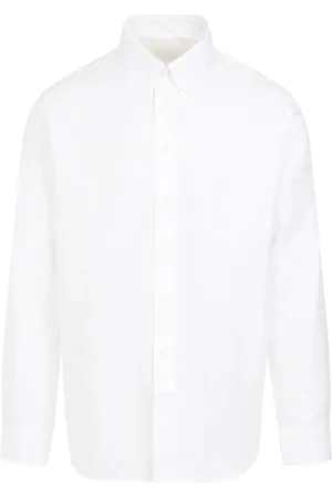 Givenchy Skjorte, Herre, Hvid, 2XL, Bomuld, Hvid bomuldsskjorte med 4G-logo