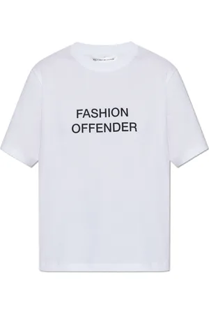 Victoria Beckham Top, Dame, Hvid, L, Bomuld, T-shirt med print