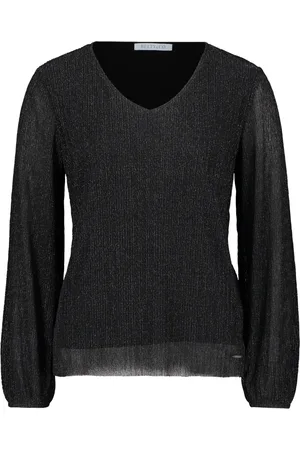 Betty & Co Bluser & Skjorter, Dame, Sort, M, Uld, Bluse med Lurextråd