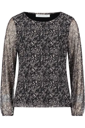 Betty & Co Bluser & Skjorter, Dame, Sort, S, Bluse med rynkning