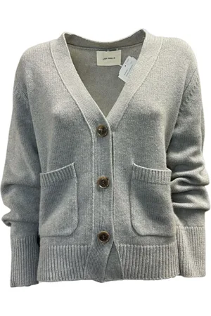 Lisa Yang Strik, Dame, Grå, XS, Cashmere, Blød Cashmere Cardigan med Lommer