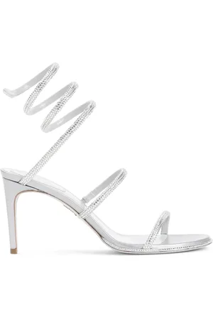RENE CAOVILLA Sko, Dame, Grå, 38 EU, Satin, Grå Satin Strass Pumps