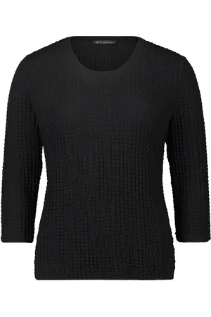 Betty Barclay Top, Dame, Sort, S, Uld, Krøllet Materiale Struktureret Skjorte