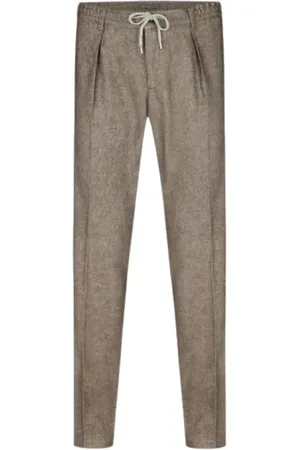 Profuomo Bukser, Herre, Brun, XL, Uld, Elegant Slim-fit Bukser