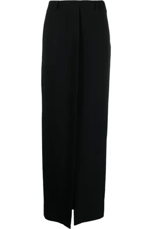 DRIES VAN NOTEN Nederdel, Dame, Sort, M, Elegant Hvid Broderet Nederdel