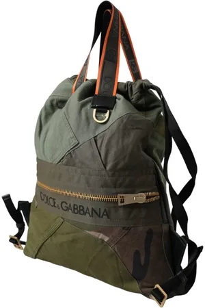 Dolce & Gabbana Taske, Herre, Grøn, ONE SIZE, Uld, Camouflage Patchwork Rygsæk Taske