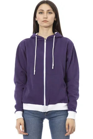 BALDININI Sweathshirts & Hoodies, Dame, Lilla, XS, Uld, Trendy hættetrøje i tofarvet stil