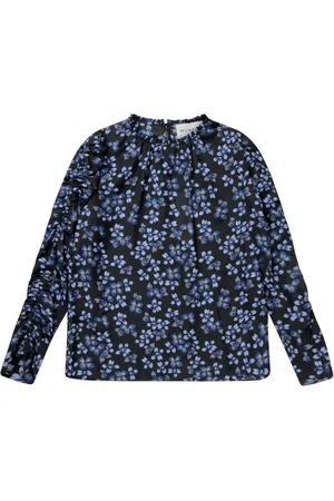 Munthe Bluser & Skjorter, Dame, Blå, M, Elegant Sort Top med Lange Ærmer