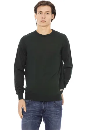 BALDININI Strik, Herre, Grøn, L, Trendy Rund Hals Monogram Top