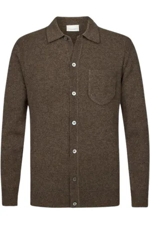 Profuomo Jakke, Herre, Brun, 2XL, Bomuld, Elegant Strikjakke