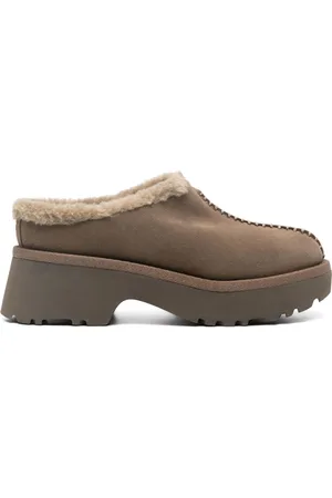 UGG Sko, Dame, Brun, 41 EU, Uld, Brun Ruskindsmuler med Faux-Fur Foring