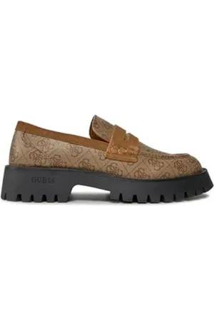 Guess Sko, Herre, Brun, 45 EU, Uld, Monogram Mokkasiner - Logo Mønster