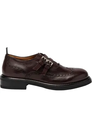 Elia Maurizi Sko, Dame, Brun, 37 EU, Læder, Wingtip Double Monk Strap Lædersko