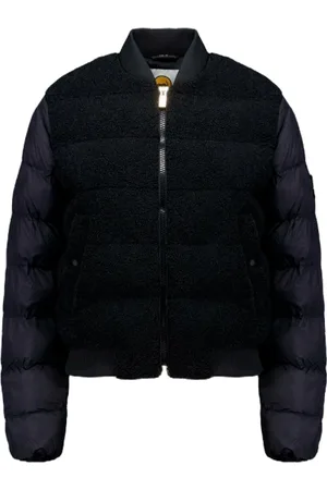 Ciesse Jakke, Dame, Sort, M, Uld, Sort Ribbet Krave Bomberjakke