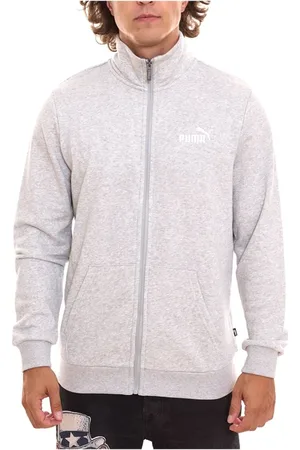PUMA Sweathshirts & Hoodies, Herre, Grå, L, Bomuld, Logo Sweatshirt med lynlås i bomuld