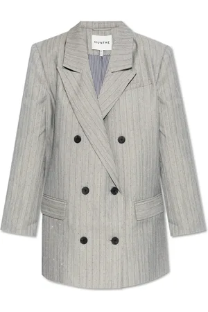 Munthe Jakke, Dame, Grå, XS, Uld, Blazer med dekorativ finish
