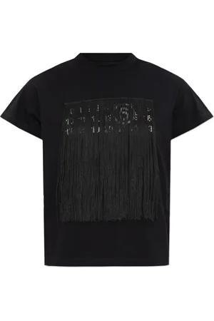 Maison Margiela Top, Dame, Sort, M, Bomuld, Fringe T-shirt