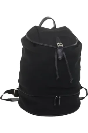 Bally Pre-owned, Dame, Sort, ONE SIZE, Uld, Pre-owned Canvas rygsaekke