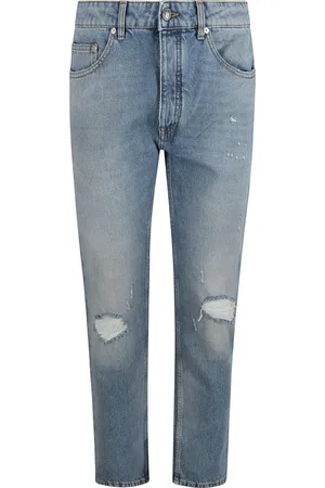 Palm Angels Jeans, Herre, Blå, W32, Bomuld, Grå Jeans med Monogramlommer