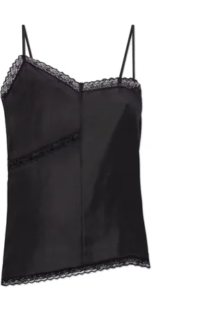 Maison Margiela Top, Dame, Sort, XS, Silke camisole top