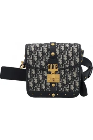 Dior Pre-owned, Dame, Blå, ONE SIZE, Uld, Pre-owned Laeder crossbody-tasker