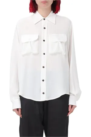 Dsquared2 Bluser & Skjorter, Dame, Hvid, 2XS, Uld, Fluid Utility Skjorte