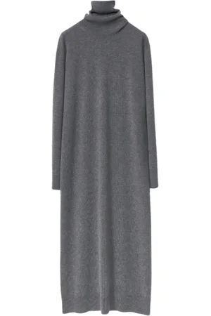 Fabiana Filippi Strik, Dame, Grå, XS, Uld, Højhalset Kjole