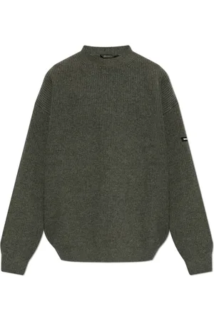 Balenciaga Strik, Herre, Grå, M, Uld, Uldtrøje med logo