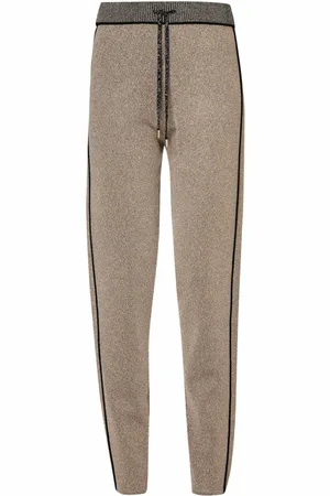 Liu Jo Bukser, Dame, Brun, M, Polyester, Sporty Stribede Sweatpants