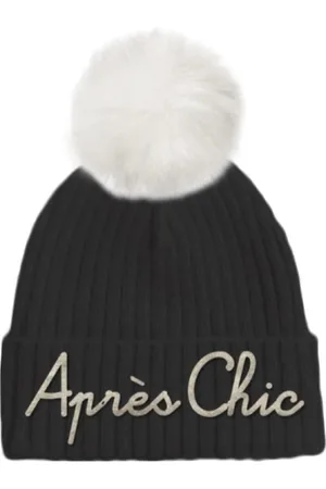 MC2 SAINT BARTH Tilbehør, Dame, Sort, ONE SIZE, Uld, Chic Pom Pom Kvinders Kasket