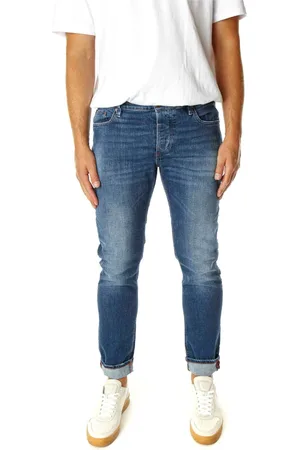 BLUE DE GENES Jeans, Herre, Blå, W30 L32, Læder, Nat Tapered Fit Jeans