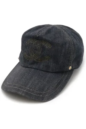 CHANEL Pre-owned, Dame, Blå, ONE SIZE, Denim, Pre-owned Denim hatte