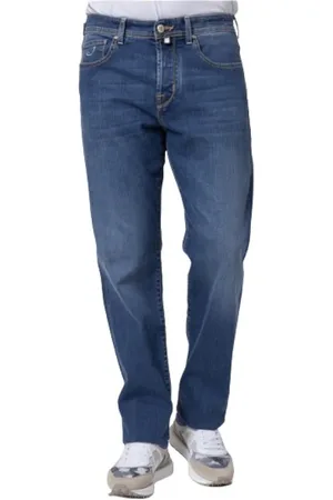 Jacob Cohen Jeans, Herre, Blå, W33, Bomuld, Mørkeblå Vasket Straight Cut Jeans