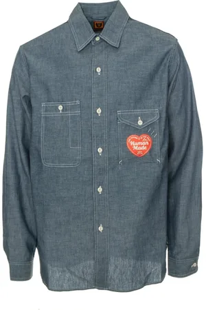 HUMAN MADE Skjorte, Herre, Blå, L, Denim, Chambray arbejdsskjorte