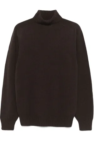 OFFICINE GENERALE Strik, Herre, Brun, XL, Uld, Uld Rollneck Sweater 100% Ren Uld