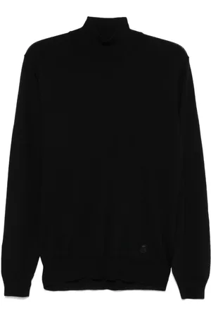 corneliani Strik, Herre, Sort, 3XL, Uld, Uld Rollneck Sweater