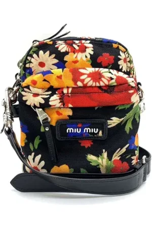 Miu Miu Pre-owned, Dame, Flerfarvet, ONE SIZE, Uld, Pre-owned Canvas skuldertasker