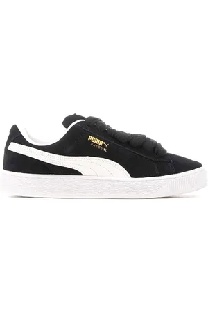 PUMA Sko, Herre, Sort, 42 EU, Uld, Sorte Ruskind Sneakers med Lærdetaljer