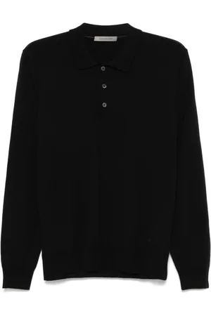corneliani Top, Herre, Sort, 3XL, Uld, Uld Polo Skjorte