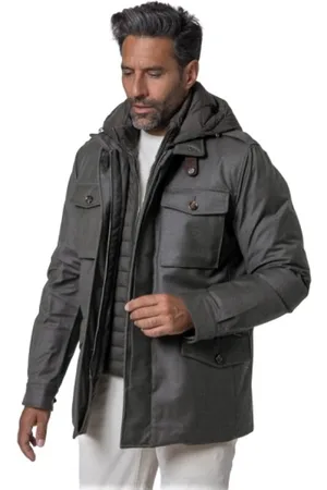 MOORER Jakke, Herre, Grøn, 2XL, Uld, Mørkegrøn Hættetrøje Vindjakke