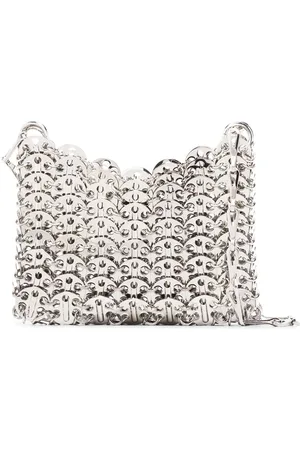 Paco rabanne Taske, Dame, Grå, ONE SIZE, Uld, Stilfuld skuldertaske med Nano-design