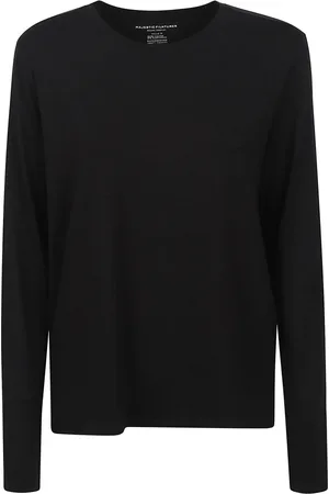 Majestic Top, Dame, Sort, M, Sorte Viskose T-shirts og Polos