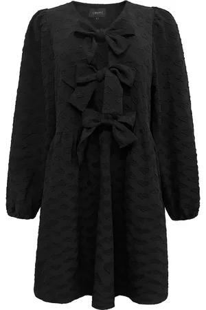 Liberté Kjole, Dame, Sort, S, Polyester, Sort Heart LS Kjole med Bue