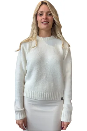 Colmar Strik, Dame, Hvid, XL, Uld, Hvid Mohair Sweater Ribstrikket