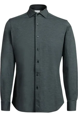Xacus Skjorte, Herre, Grøn, XL, Uld, Grøn Skjorte Stilfuld