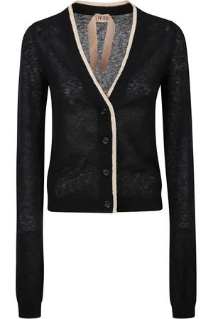 Nº21 Strik, Dame, Sort, L, Uld, Sort Sweater Alpaca Uld Blanding